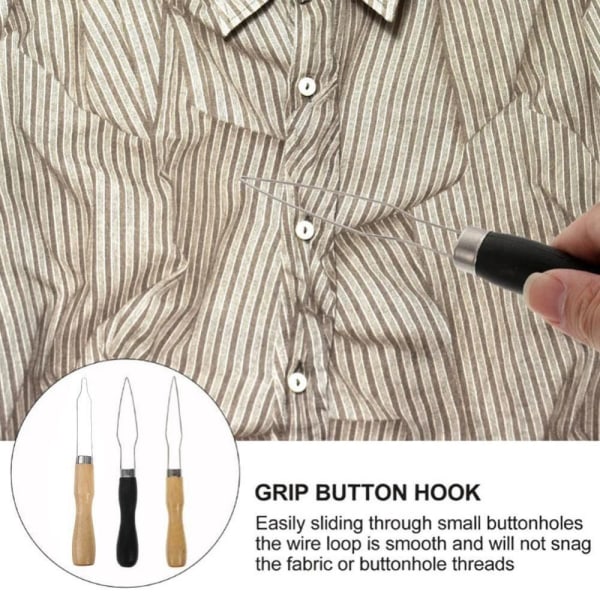 Mordely 4st Knappkrok Hjälpmedel Hjälpknapp Krok Hjälp TRÄ LITEN Wood Small Buttons-Small Buttons