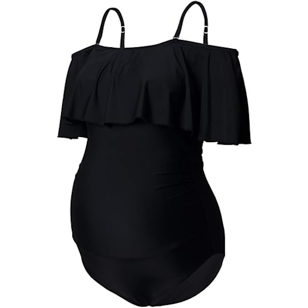 Maternity Swimsuit Women's Bikinis Tankini Summer Swimsuits Pregnancy Beachwear Black 3XL