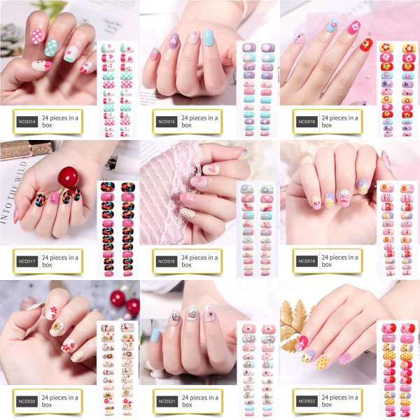 Mordely 24st / låda barn falska naglar bärbara NCD014