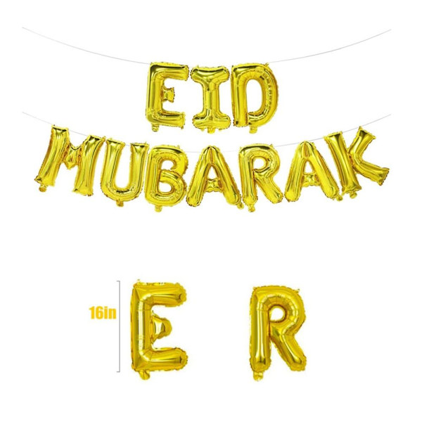 Mordely Eid Mubarak Eid Ballonger SILVER Silver