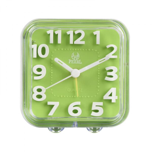 2023 3.5 Inch Small Alarm Clock Square Creative Crystal Transparent Simple With Night Light (green)