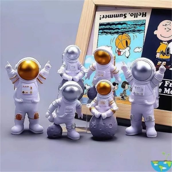 Astronautfigurer Spaceman Moon Skulptur Dekorativ C