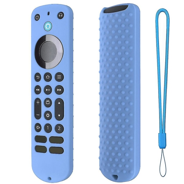 Mordely Silicone Sleeve Case-shell Anti-slip Cover For Alexa Voice Remote Impact-proof Luminous blue