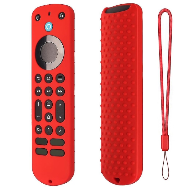Mordely Silicone Sleeve Case-shell Anti-slip Cover For Alexa Voice Remote Impact-proof Red