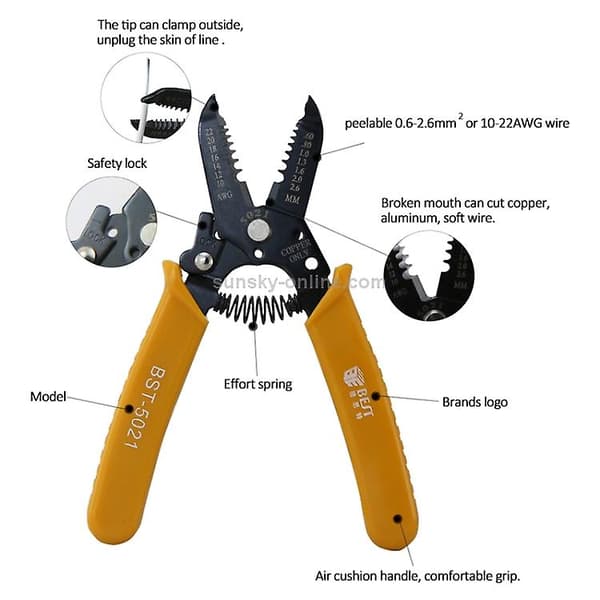 Mordely 0.6 ~ 2.6mm Portable Cable Stripper