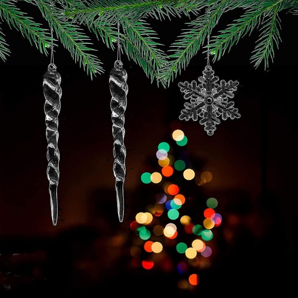 10 st Julgransdekorationer Istappar Isdroppar Glashängen för upphängning av juldekorationer