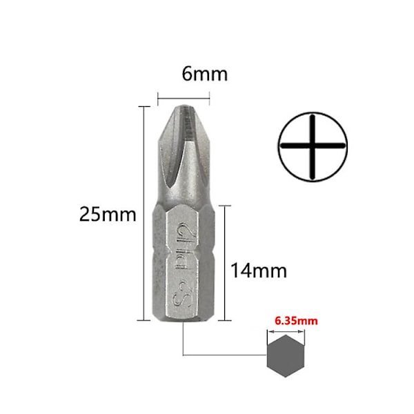 10 Electric Screwdriver Short Bits Strong Magnetic Screwdriver Bits - Phillips Ph2