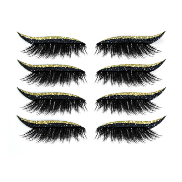 Mordely Faux Eyelashes Natural Look Extension Långa Fransar Lösögonfransar Gold