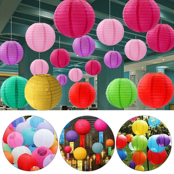 4st kinesiska papperslyktapapper Pom Poms 2