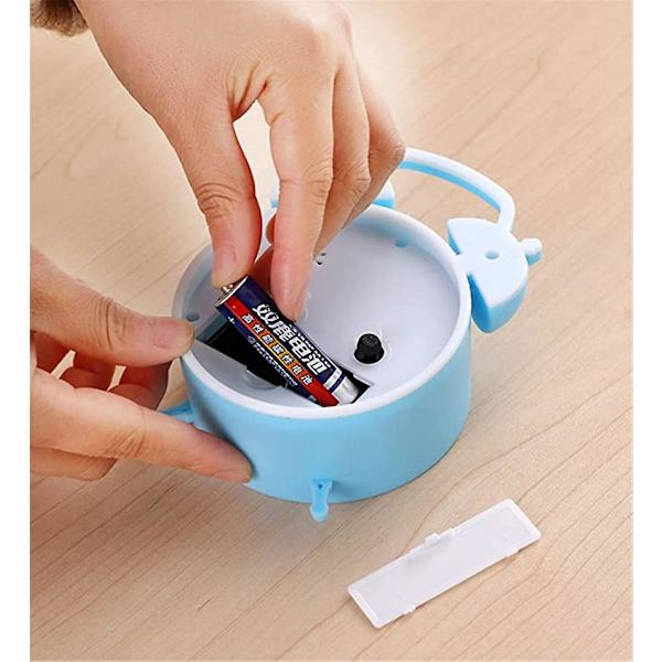 2023 Children's Alarm Clock Dual Clock Classic Home Simulation Mini Round Table Alarm Clock Children's Gift Alarm Clock - White