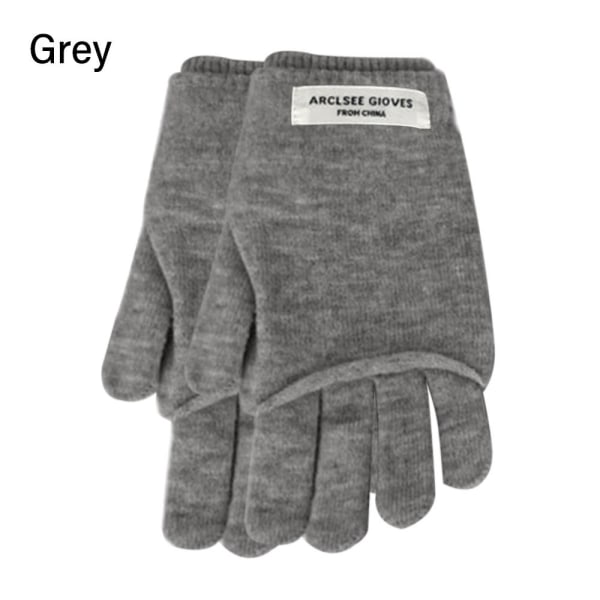 Stickade handskar Handledshandskar GRÅ grey