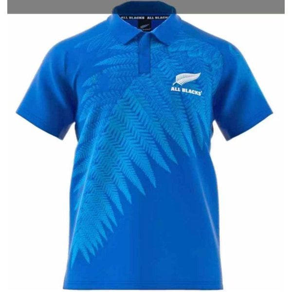 Mordely Rugbytröja Herr Nya Zeeland All Black Home Rugby Shirt 2019 World Cup Sportwear (Vuxenstorlek) Blue 2XL