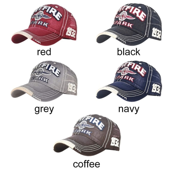 Mordely Broderi Baseball Kepsar Distressed Faded Cap RÖD red