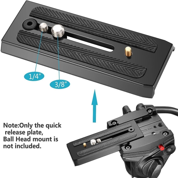 2023 Quick Release Bracket With 1/4&quot; And 3/8&quot; Mounting Screws For Manfrotto 501hdv 503hdv 701hdv Mh055m0-q5
