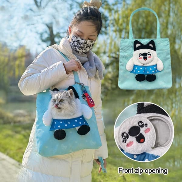 Mordely Cat Dog Carrier Bag Axelväska BLÅ blue