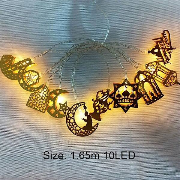 Mordely 1,65m 10LED EID Mubarak Ramadan LED String Light Ramadan Lantern
