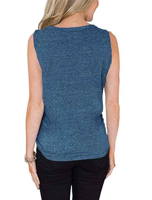Women's V-Neck Button Down Tank Tops, ummer Casual leeveless Basic hirts, trappy Front Camisole, - Blue S