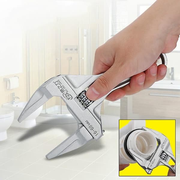 Mordely Multifunctional Short Handle Large Opening Adjustable Wrench - Arc Toothed Sanitary Ware