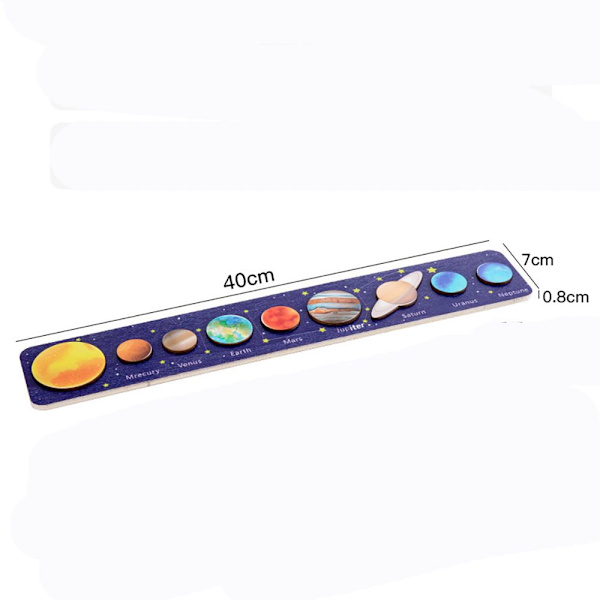 Mordely Trä Solar System Jigsaw Planeter Panel Pussel leksak TYP 3