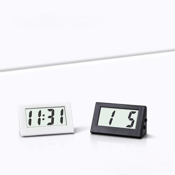 Mini Car Clock Car Dashboard Clock Auto Car Truck Dashboard Time Vehicle Electronic Digital Clock Self-adhesive Bracket Digital Clock White