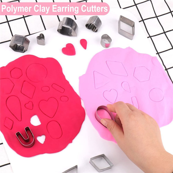 Mordely Polymer Clay Cutters Set Örhängen Molds 124PCS