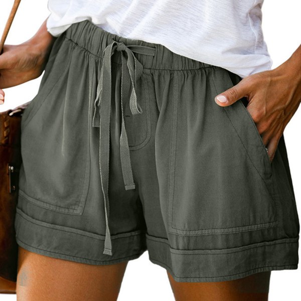 Mordely Damshorts för sommaren dragsko Elastisk midja Causal Shorts green 3XL