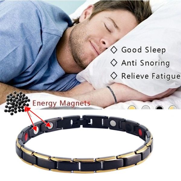 Mordely Magnetic Slimming Armband Magnetic Health Care Armband SVART Black gold
