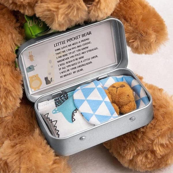 Mordely Bamse i blikkboks Buddybjørn HVIT White