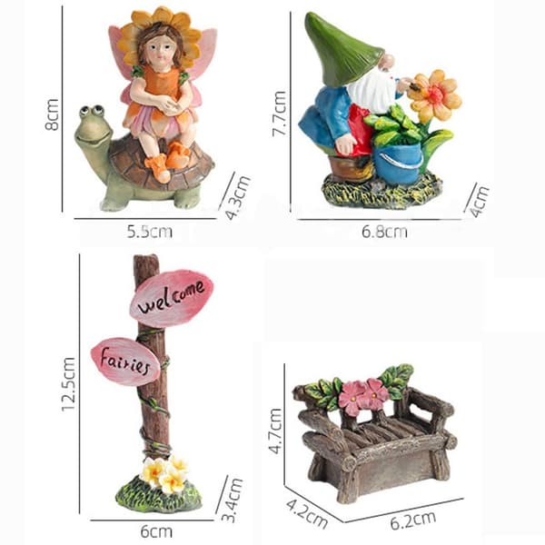 Miniatyr Gnome Figurine Roadsign Stol 4