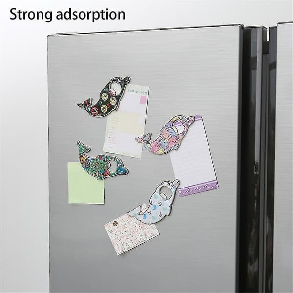 2023 Open Beer Bottle Cap Bottle Opener Refrigerator Sticker Dolphin
