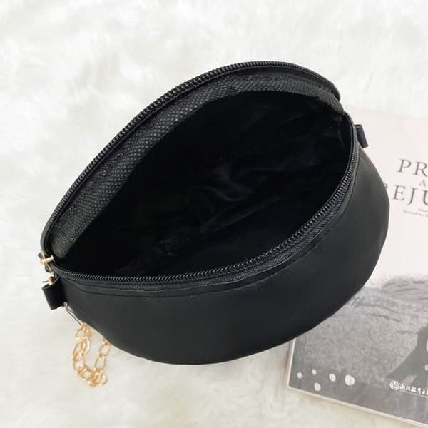 Mordely Mode kvinnor runda PU-läder runda Crossbody axelväskor black