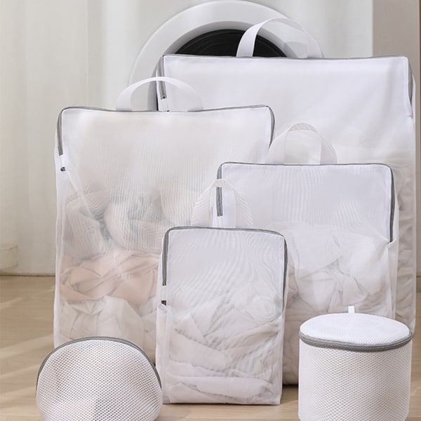 Mordely 4st Tvättpåsar Dragkedja Tvättpåsar White 4Pcs-4Pcs