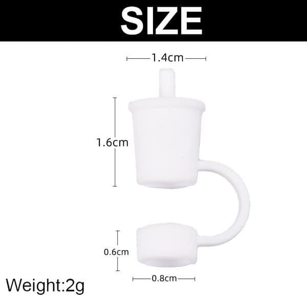 6st Straw Covers Cap Fitting, 8mm Silikon Halm Topper med
