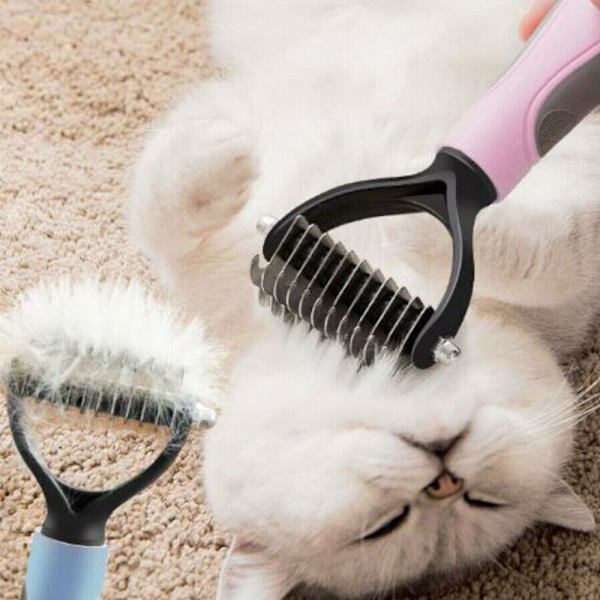 Mordely Pet Shedding Trimmer Hundborste Verktygskam gul yellow L