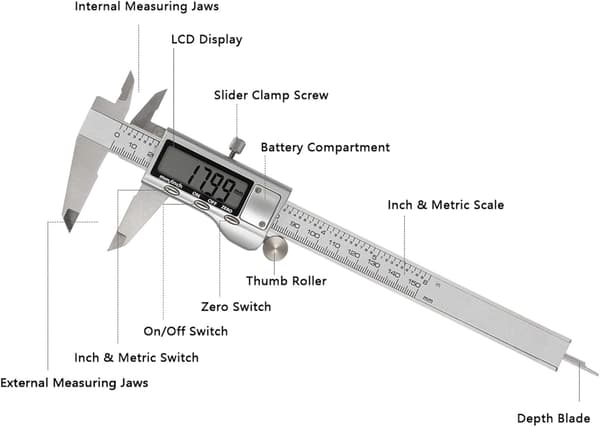 Digital Vernier Bromsok/Precisionsjustering Elektronisk Vernier