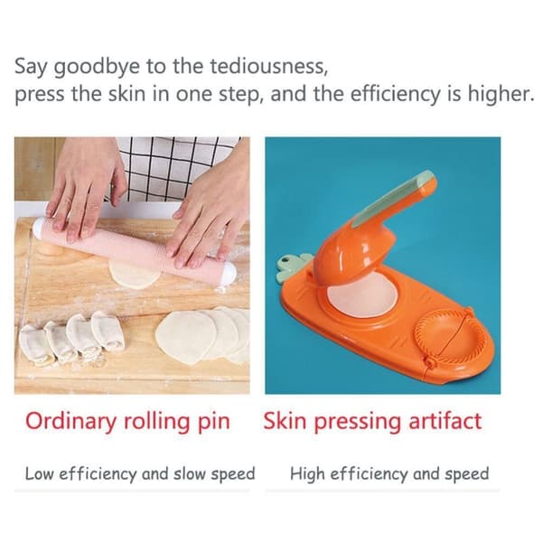 Mordely 2 i 1 Dumpling Maker Kök Dumpling Making Tool Dumpling Pressning orange