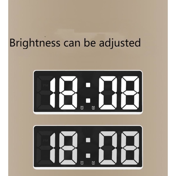2023 Digital Alarm Clock For Indoor Temperature Display, 12/24 Hour Alarm Clock, Bedroom And Office Clocks (white Shell Orange Number)
