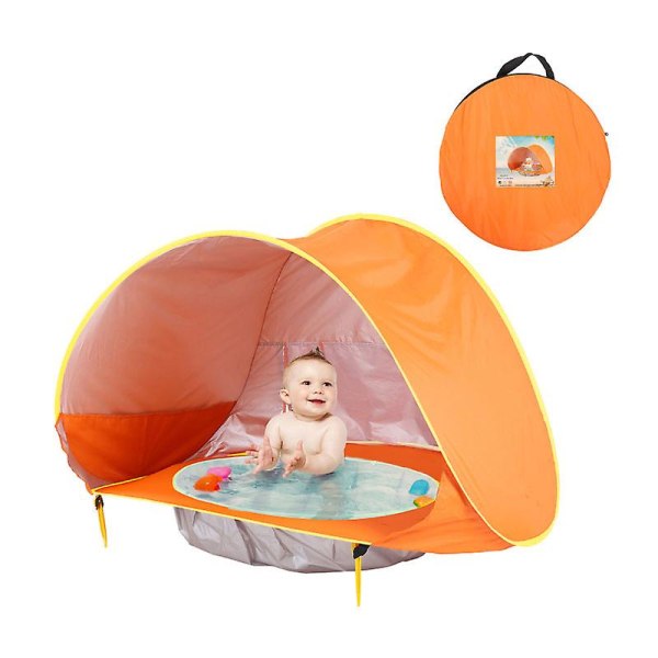 Mordely Baby Beach Tält Portable Shade Pool UV-skydd Solskydd orange