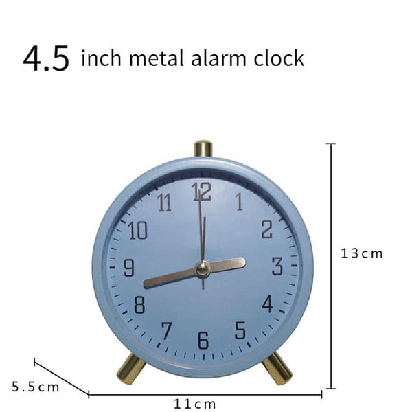 4.5-inch Alarm Clock, Electronic Clock With Night Light, Silent Student Quartz Clock black