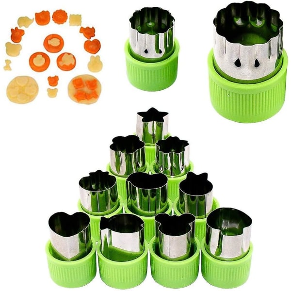 2023 12 Piece Vegetable Cutters, Cookie Cutter Set Stainless Steel Cutters For Cake, Biscuit, Sushi, Fruit (12 Styles)