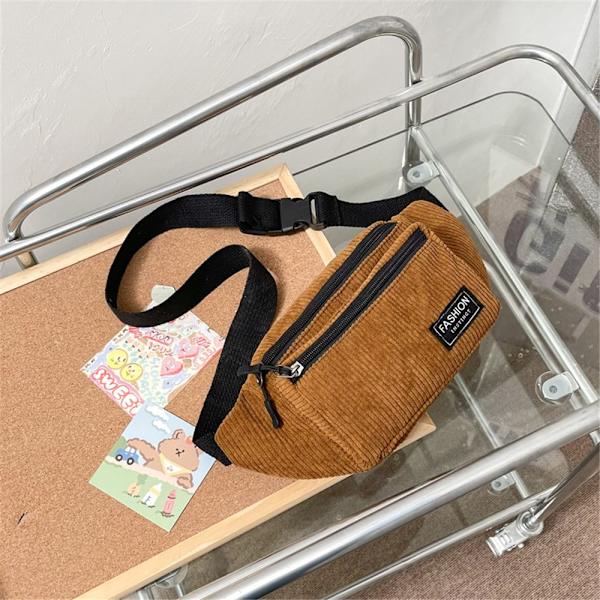 Mordely Midjeväska för dam Liten canvas BRUN brown