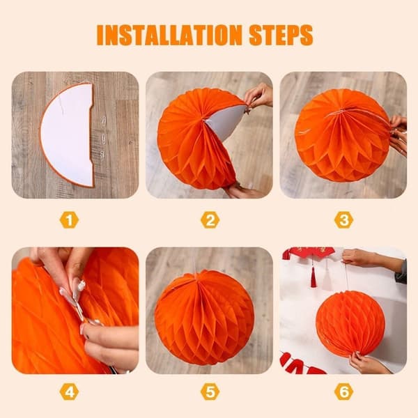 Mordely st kinesiska papper lykta papper Pom Poms 5