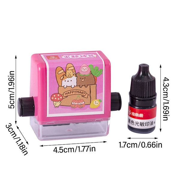 Mordely Nummer Rullstämpel ROSA-SUBTRAKTION Pink-Subtraction