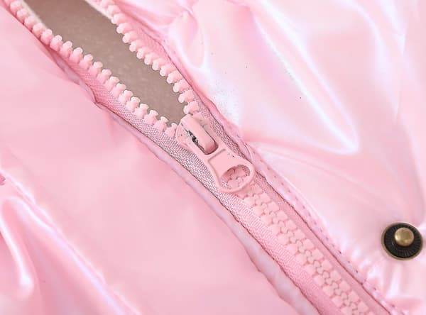 2023 Vadderad jacka för barn Lång krage Vadderad jacka med huva 140cm Pink