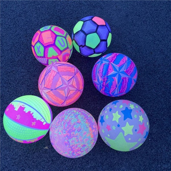 Mordely 2st självlysande boll Blinkande leksak Kasta studsbollar Uppblåsbara leksaker 2Pcs-Style Random