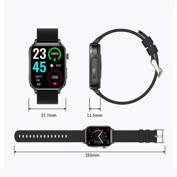 Bluetooth Watch Sport Smartwatch SVART black