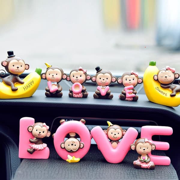 Mordely Creative Cute Monkeys Love Dashboard Decorations Car Home Office Ornaments