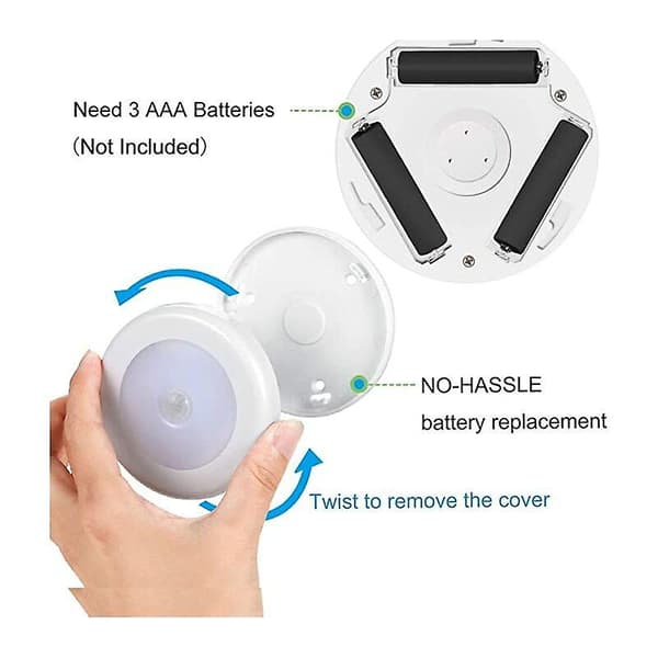 2023 Night Light With Motion Sensor, Motion Light With Battery, Auto On/off, Led Sensor Light, Cabinet Lights, For Hallway, Bedroom (warm White-3pcs)