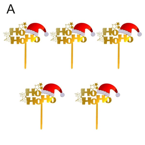 Mordely 5 STK kryl Merry Christmas Tree Cake Topper