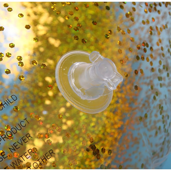 Pool Float Tube, Inflatable Transparent Swimming Ring with Colorful Sparkly Glitters for Kids Adults, - Gold 60CM